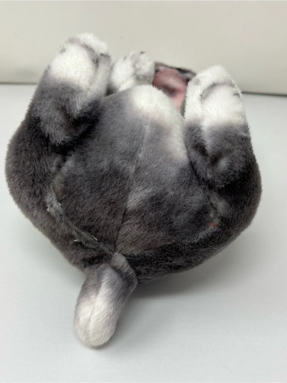 Realistic Gray Bulldog Puppy Plush Stuffed Animal Big Eyes Soft Dog Plush 7”